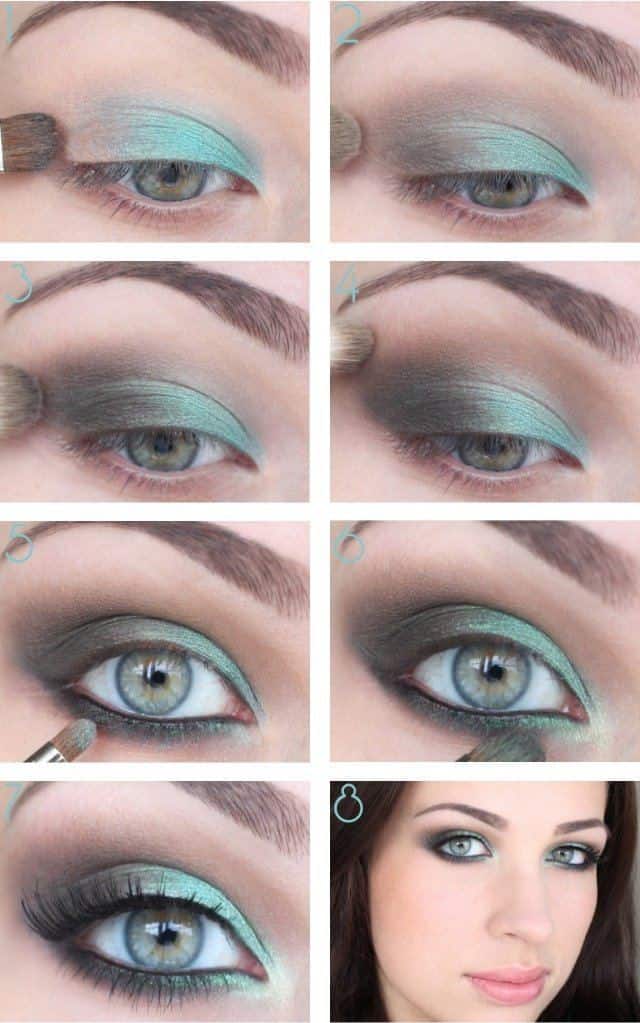 Green to Grey Smokey Eye