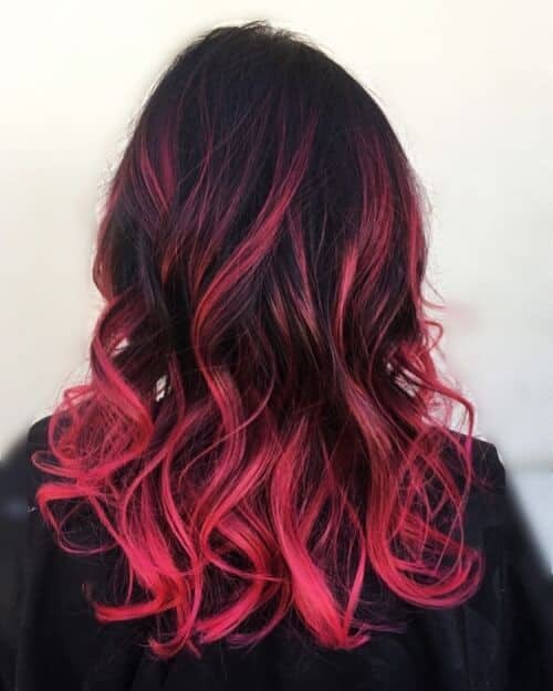 Red and blonde ombre