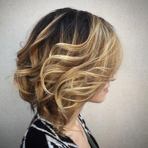 Blonde and Brown Sweeping Curls