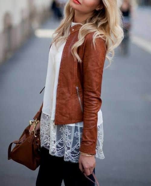 Cognac leather jacket