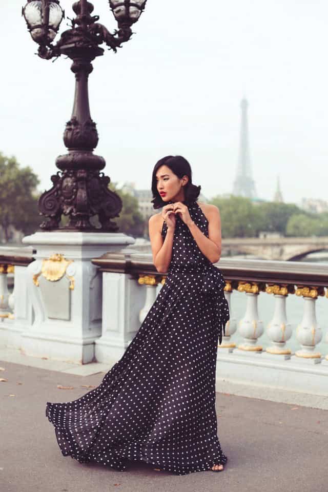 Elegant Dotted Maxi Dress