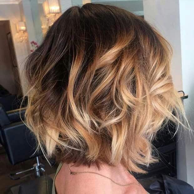 Ombre A-line short bob with longer front and side part