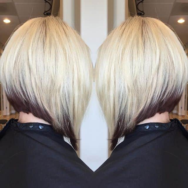 Long layered two-tone inverted bob