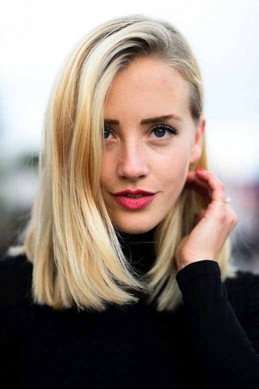 Buttery blonde long bob