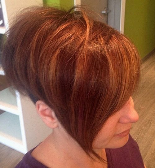 Copper Balayage Graduated Bob – Short Balayage Hairstyle