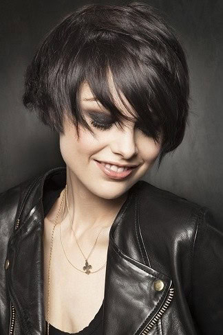 Short bob with high tapered neckline