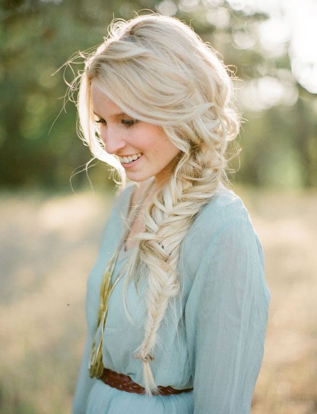 Gorgeous Side-swept Fishtail Hairstyle