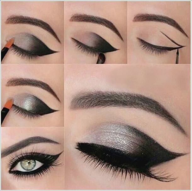 Step By Step Makeup Tutorial: Silver to Black Glamorous Eyeshadow