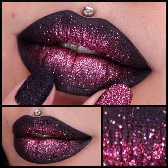 Glittery Purple Ombre