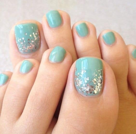 Blue Pedicure Nail Design