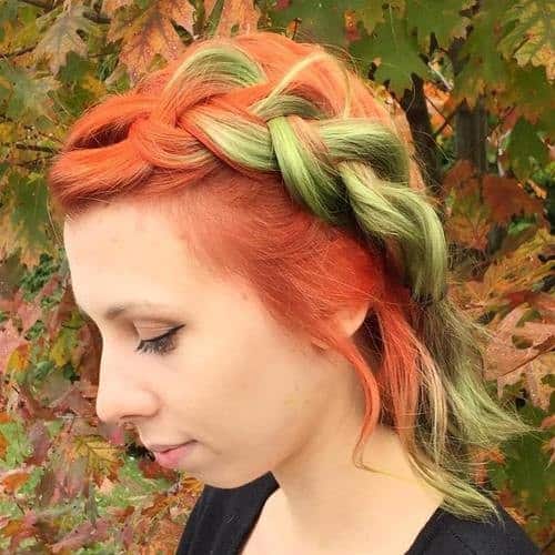 Orange and Green Chunky Braid