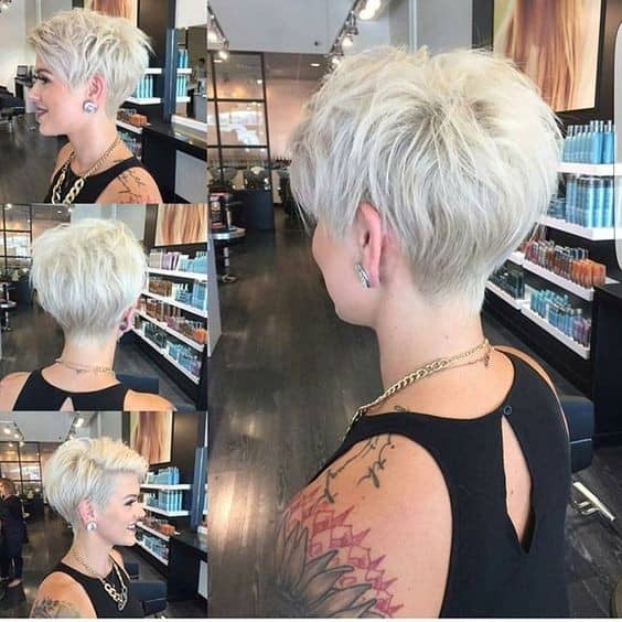 Short haircut for women – Silver Pixie Bob Haircut with Short Layers