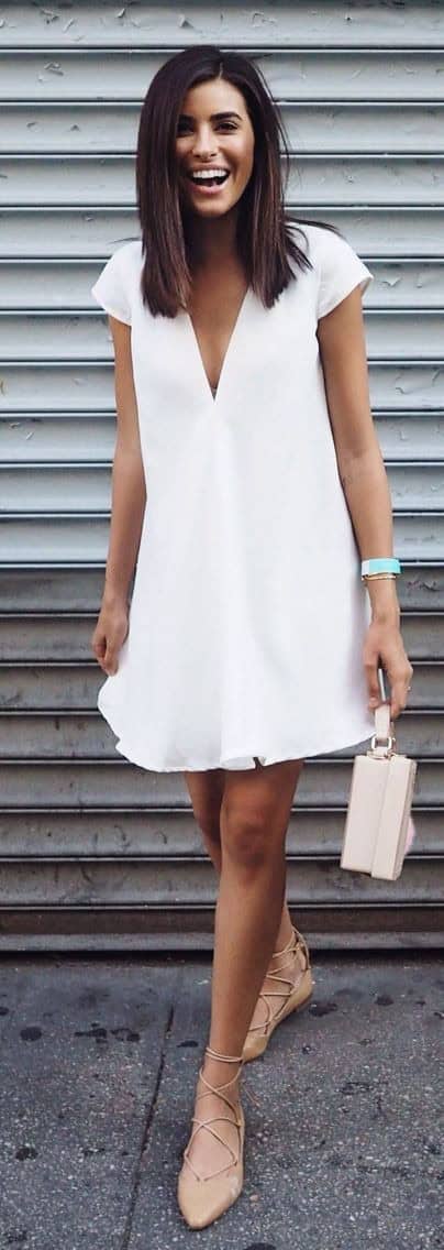 Stylish White Dress Outfit