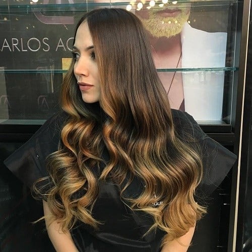 Long Loose Waves with Dark to Light Ombre