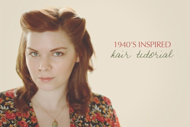 Vintage Hairstyle Picture Tutorial : An Easy 1940s Pinback Hairdo