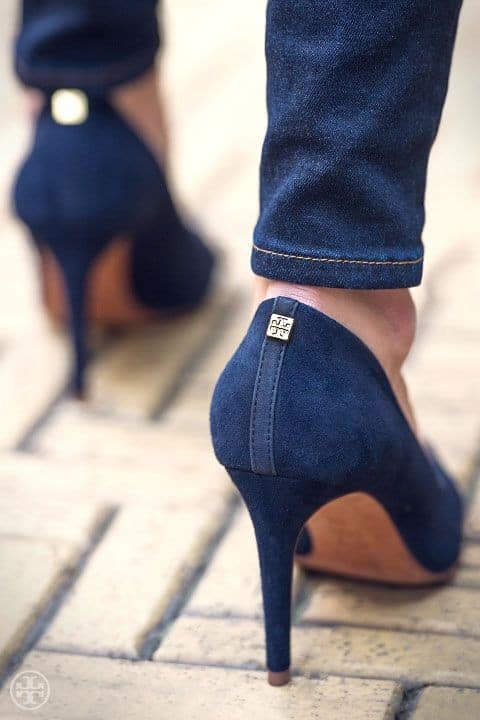 Dark blue pumps