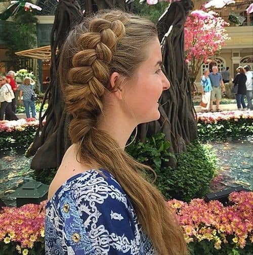 Chunky French Braid Side Ponytail