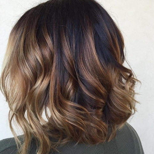 Brown Balayage Bouncy Bob