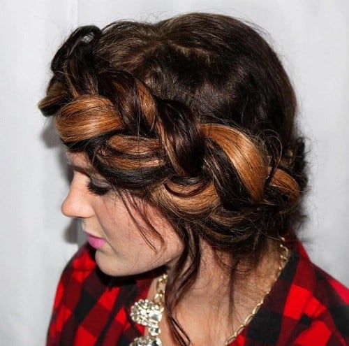 Brown and Copper Ombre Milkmaid Braid