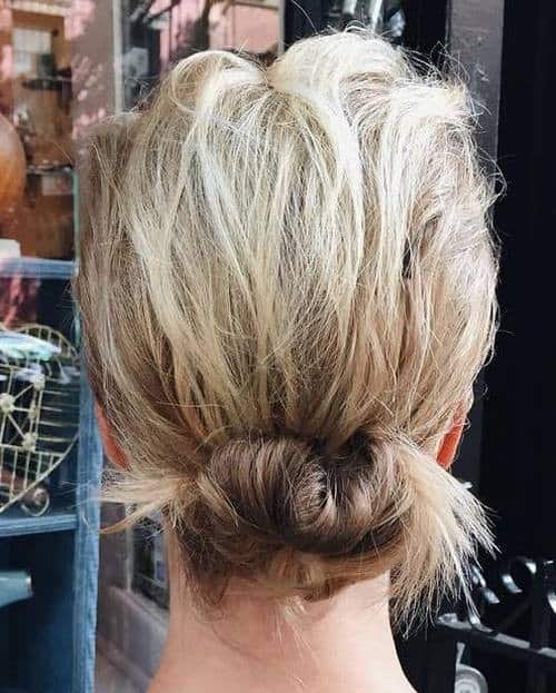 Roughly Tousled Blonde Bun