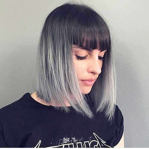 Straight bob with blunt-cut fringe