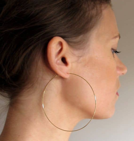 Large gold hoop earrings