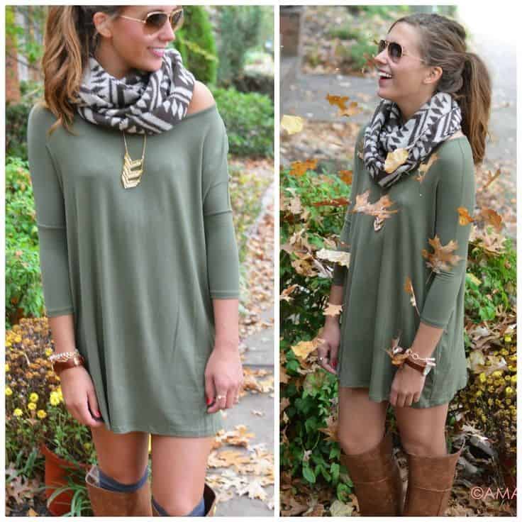 Quarter-sleeve T-shirt dress