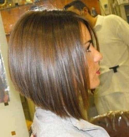 Brunette inverted bob