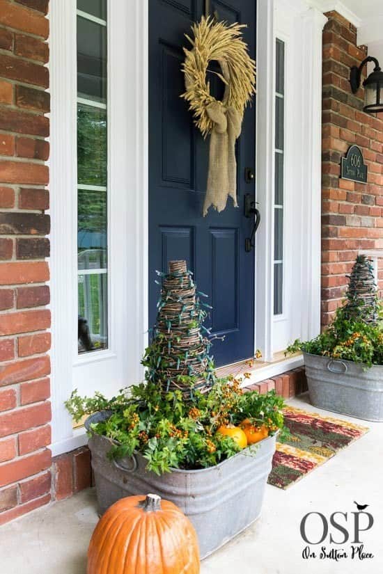 Warm Fall Porch Decorating Idea