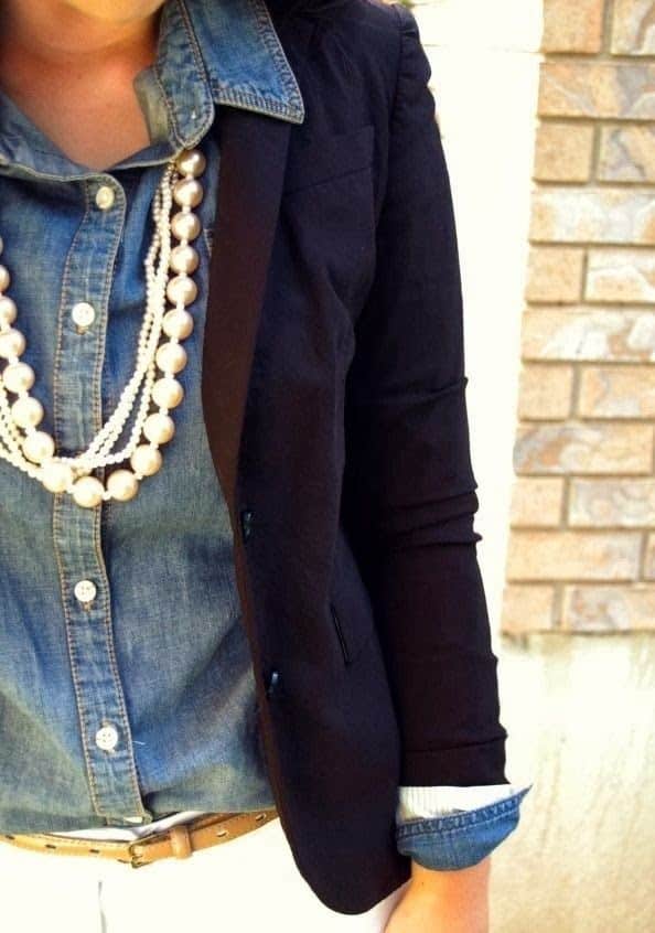 Denim and pearls