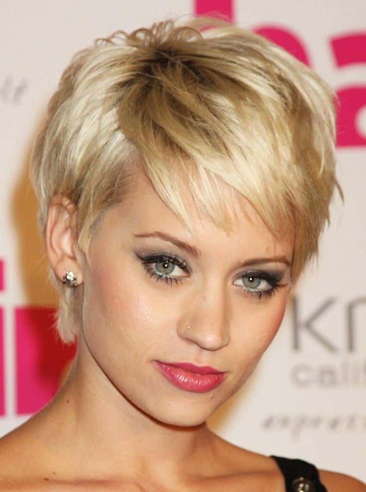 Blonde short cut for women over 50