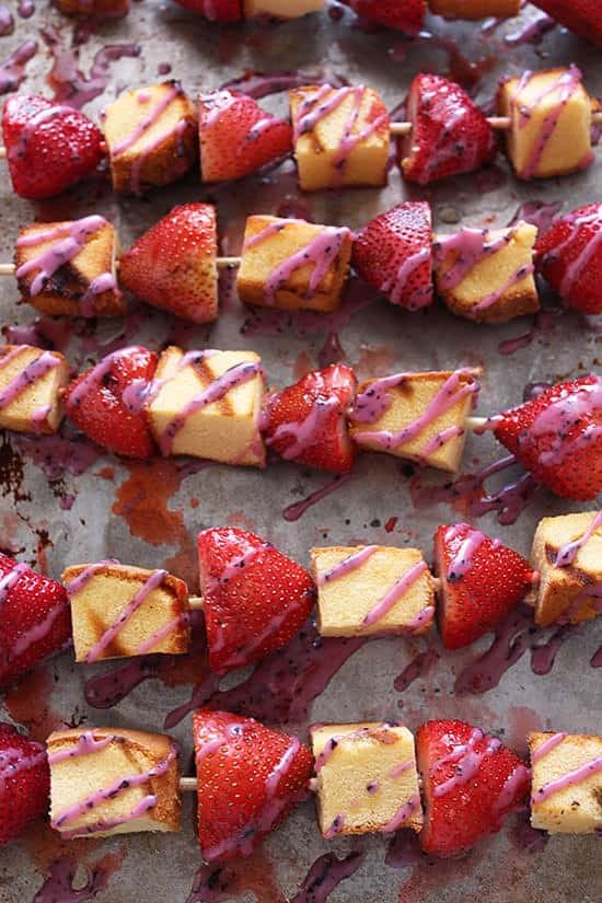 Grilled Strawberry Shortcake Skewers