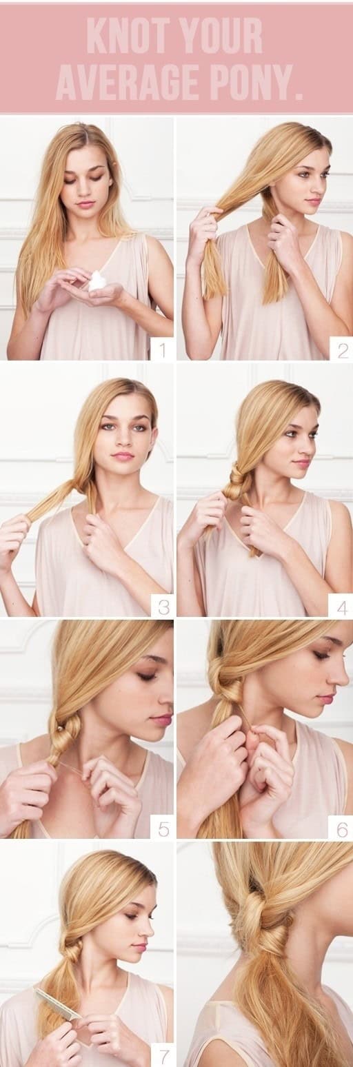 Simple easy haircut for girls: The Knotted Pony