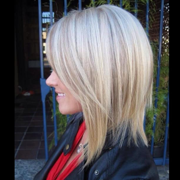 Lob with tapered back and long layers for thin hair