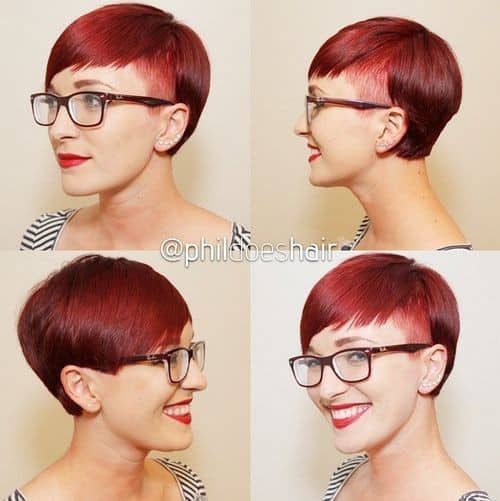 Cherry Red Bob with Side Fringe