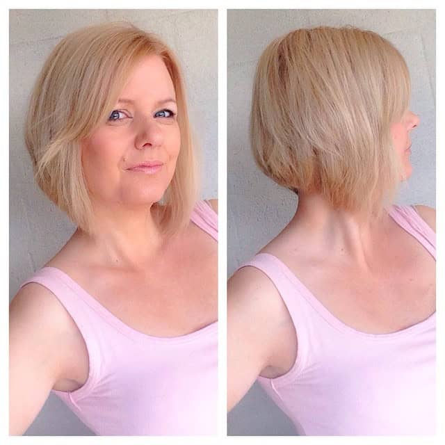 Graduated bob with side-swept bangs