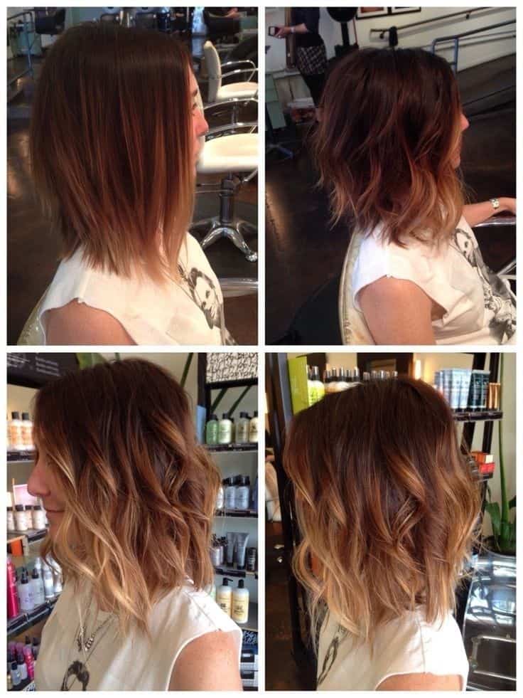 Inverted ombre wavy lob