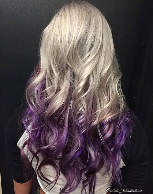 Silver to Lavender Ombre Curls