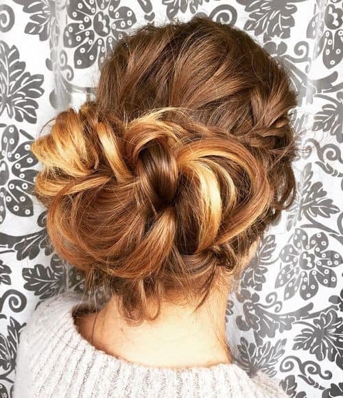 Elaborate Twisted Bun Finish