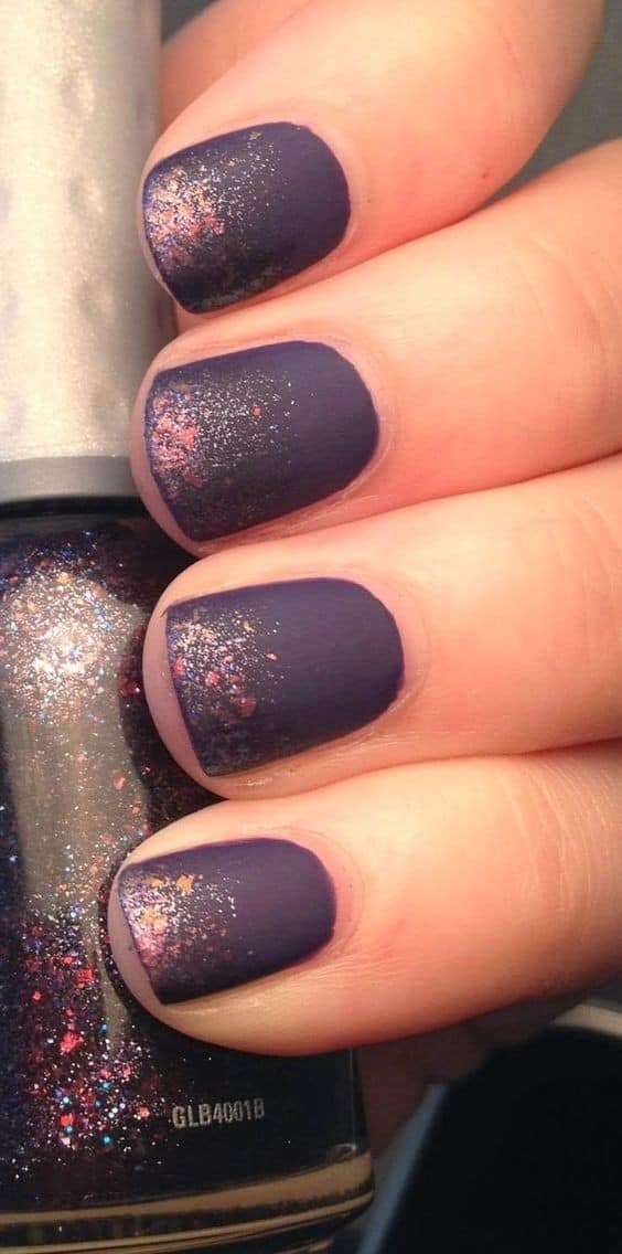 Fashionable Matte Purple Nail Design