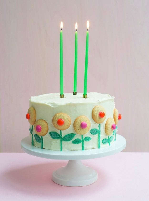 Birthday Cake with Cookie Flower