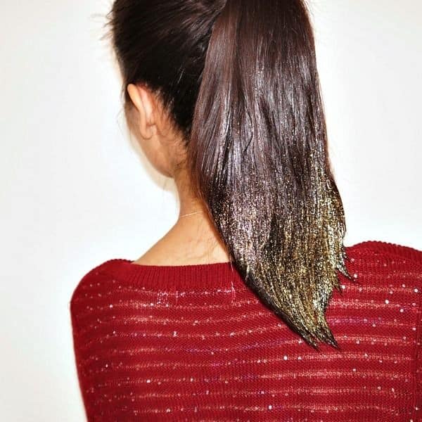 Glitter-dipped hair