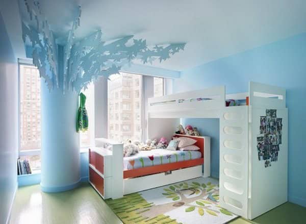 Blue and White Bedroom Design