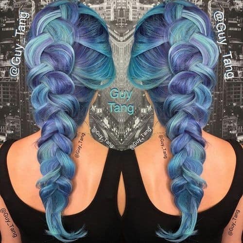 Multi-Toned Blue French Braid