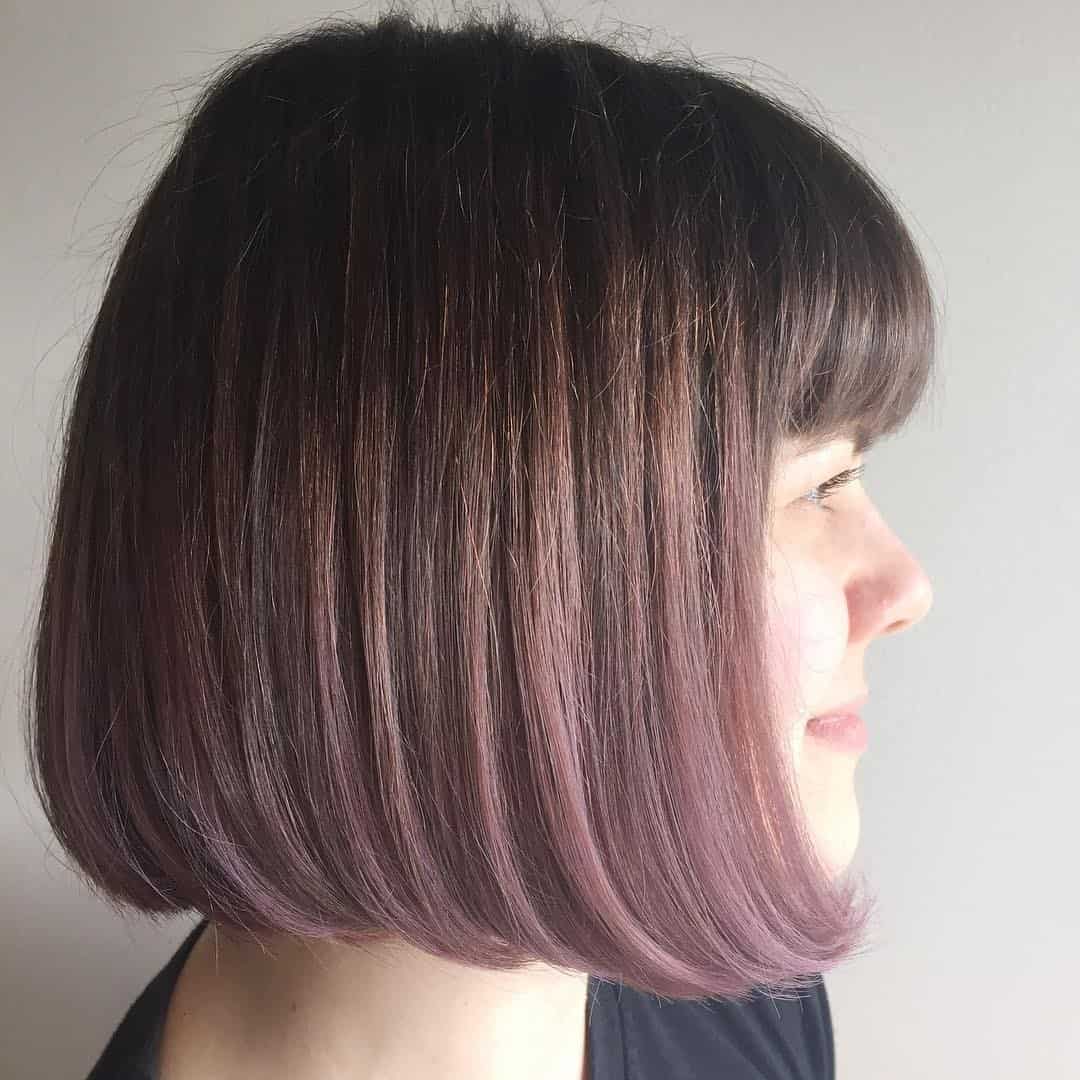 Traditional ombre blunt bob with middle part