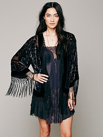 Fringe kimono