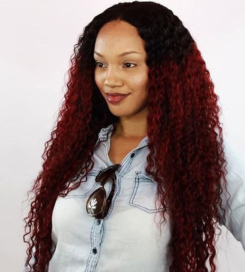 Black and Red Corkscrew Curls