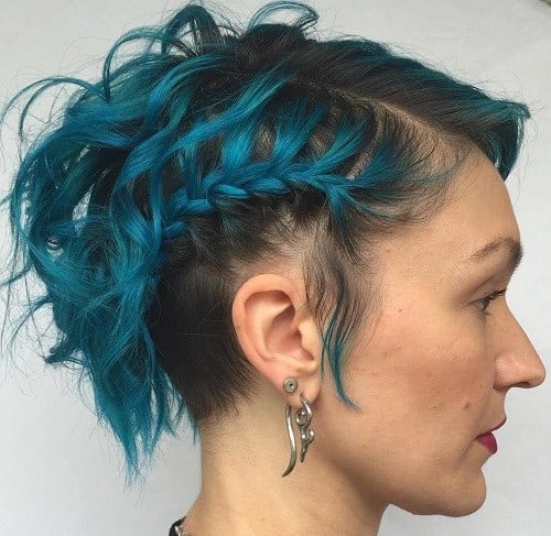 Black and Blue Braided Up Do