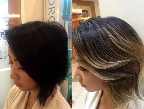 Black and Ash Blonde Balayage Waves