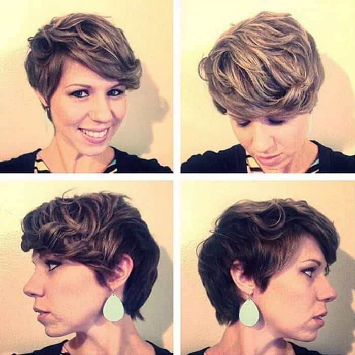 Longer pixie with a flip bang